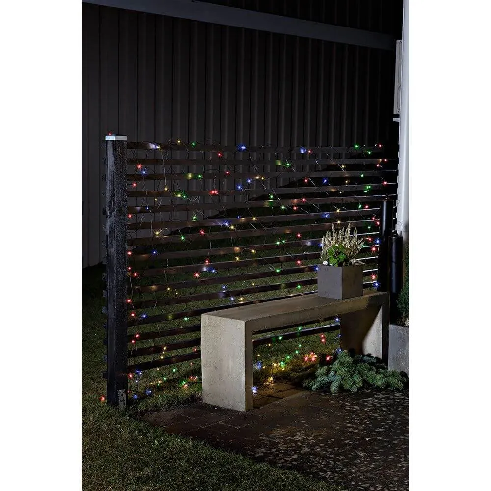 Rede de luz LED 240 díodos coloridos pilhas IP44