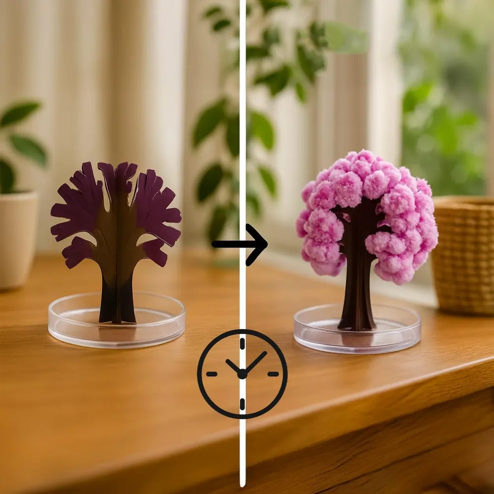 Árvore mágica Sakura, árvore artificial em flor de cerejeira, árvore artificial 13,50 cm rosa, decoração estética para sal...