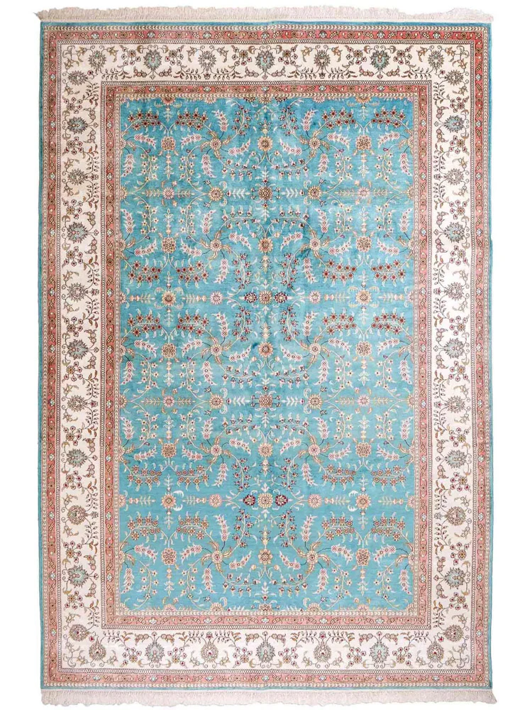 Seidenteppich - China Seide - 263 x 180 cm - hellblau