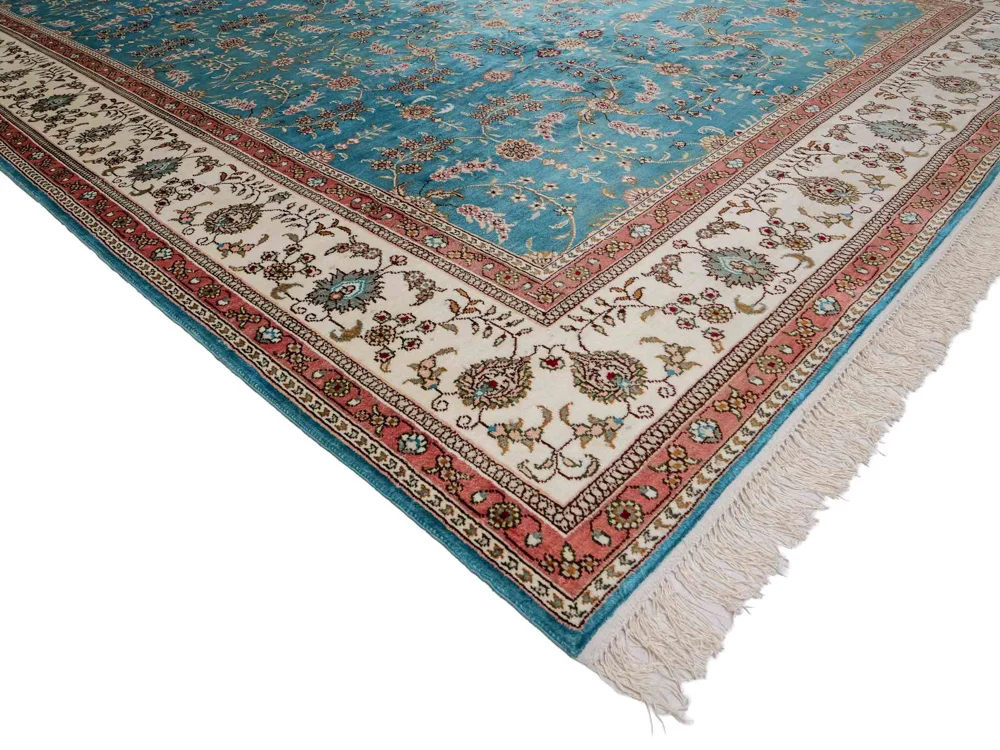 Seidenteppich - China Seide - 263 x 180 cm - hellblau