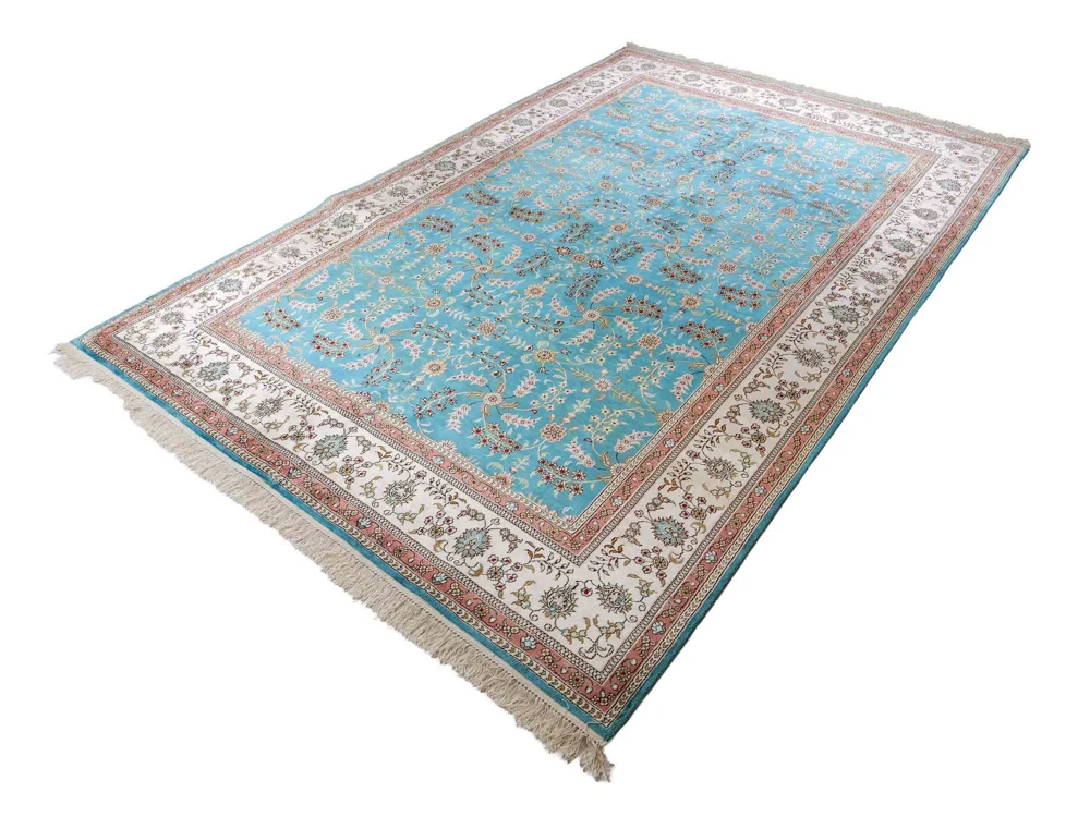 Seidenteppich - China Seide - 263 x 180 cm - hellblau