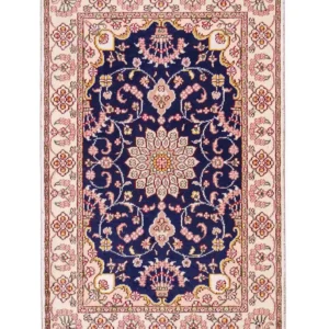 Seidenteppich - China Seide - 92 x 60 cm - dunkelblau