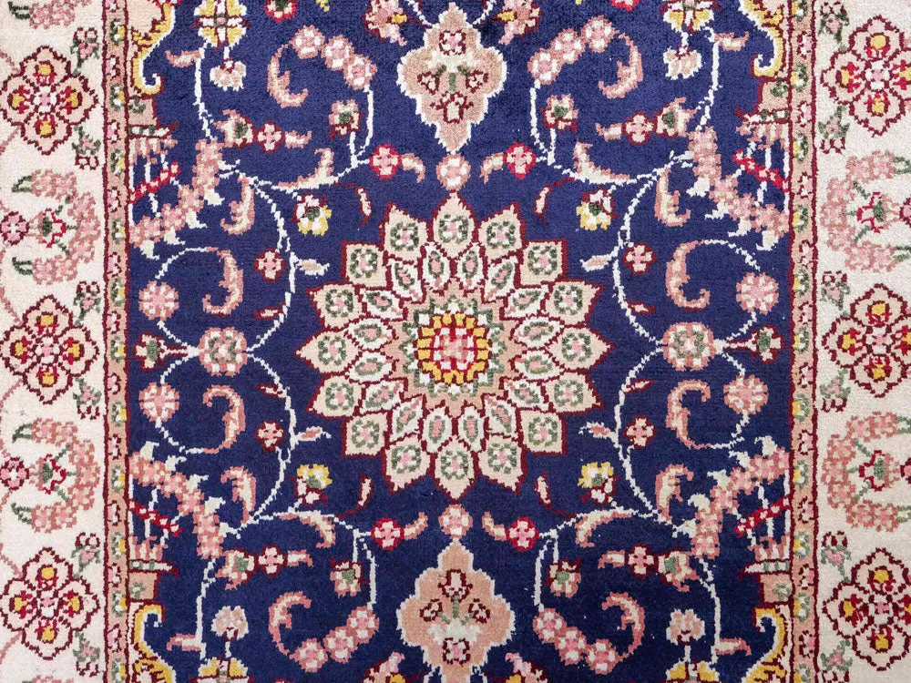 Seidenteppich - China Seide - 92 x 60 cm - dunkelblau