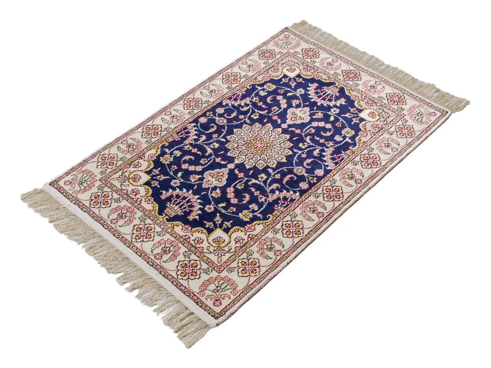 Seidenteppich - China Seide - 92 x 60 cm - dunkelblau