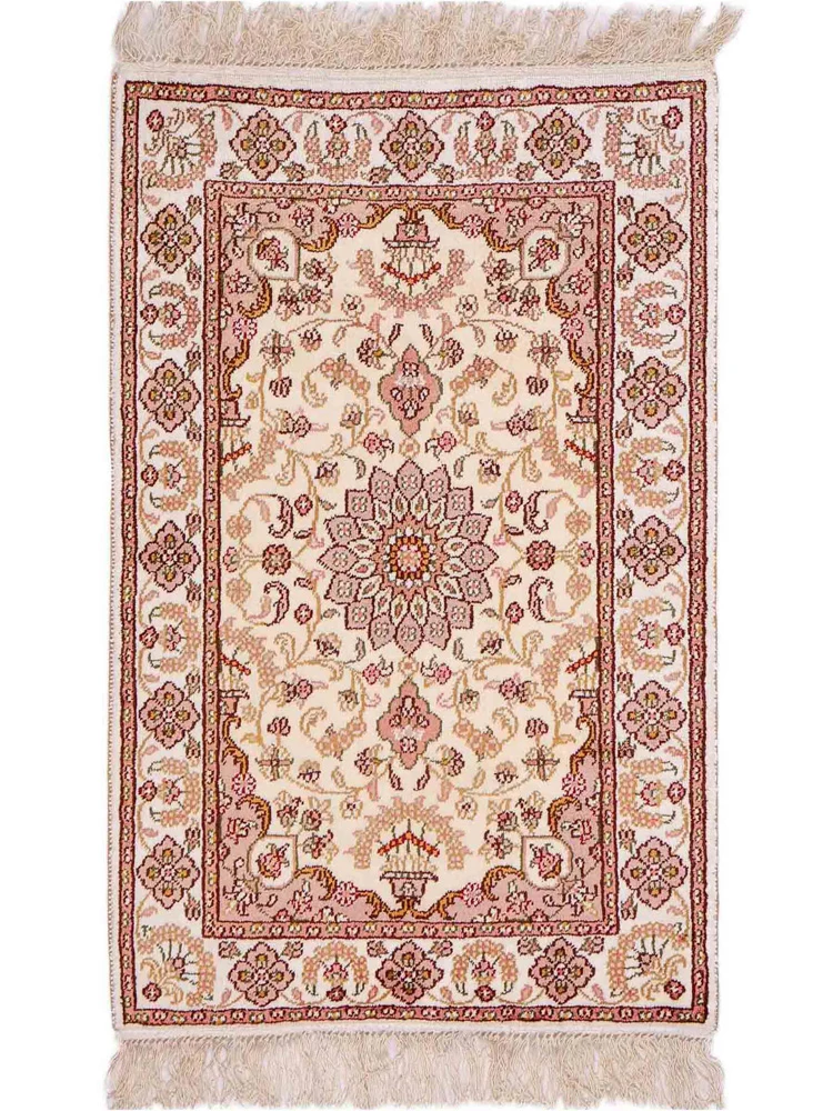 Seidenteppich - China Seide - 88 x 59 cm - hellbeige