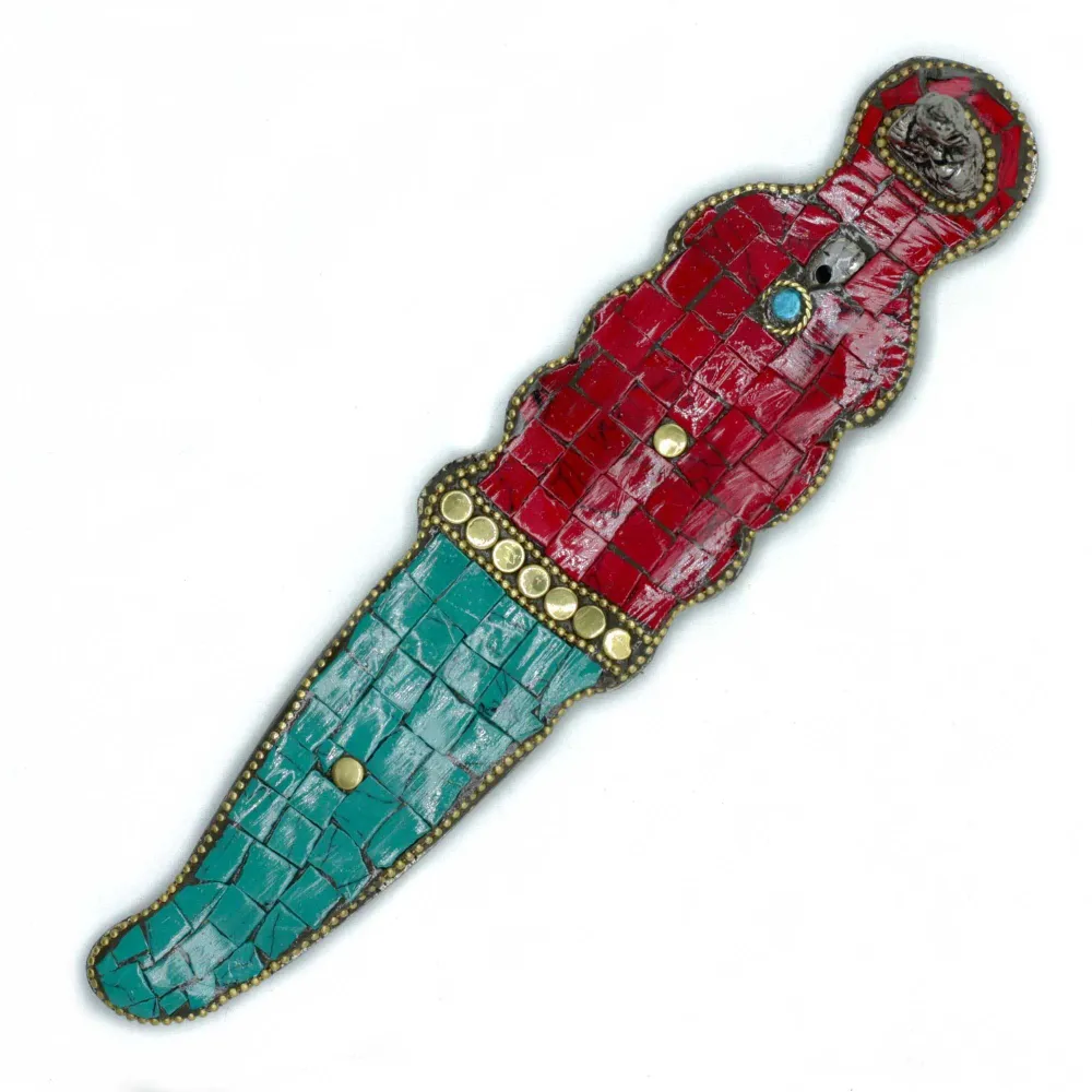 Suporte de Incenso Buda Tibetano Adaga Mosaico