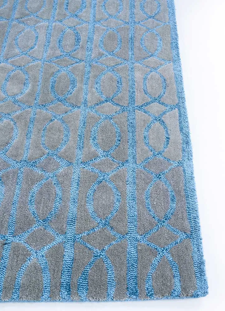 Tapete de lã - 180 x 120 cm - azul-mar