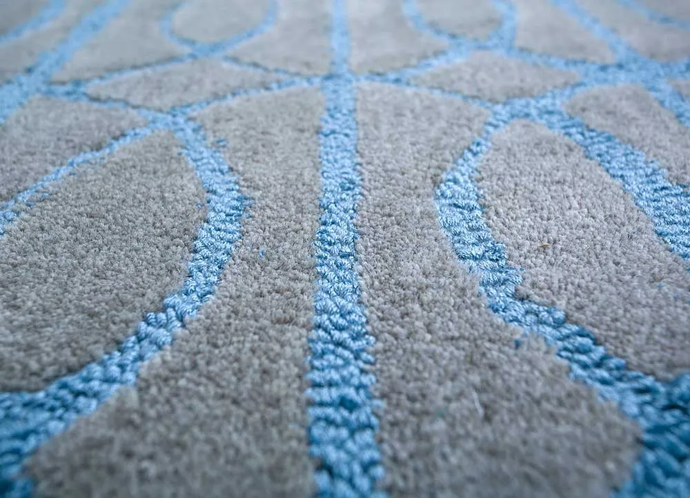 Tapete de lã - 180 x 120 cm - azul-mar