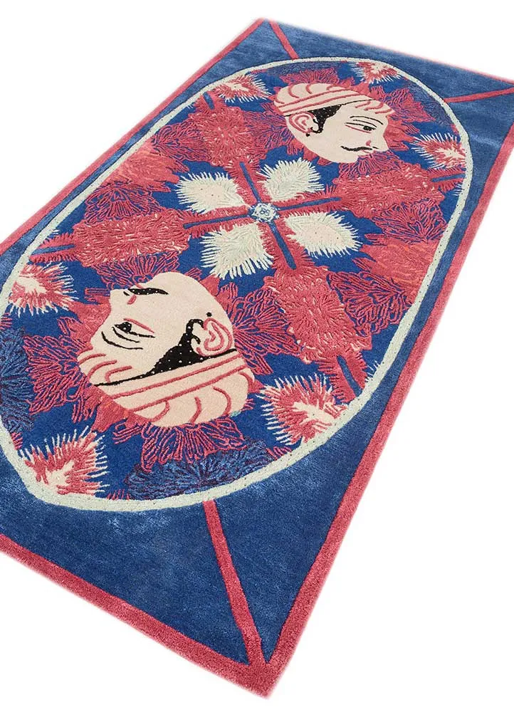 Tapete de lã - 240 x 120 cm - azul