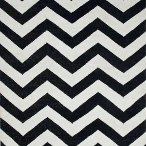 Tapete de lã - 240 x 150 cm - preto e branco