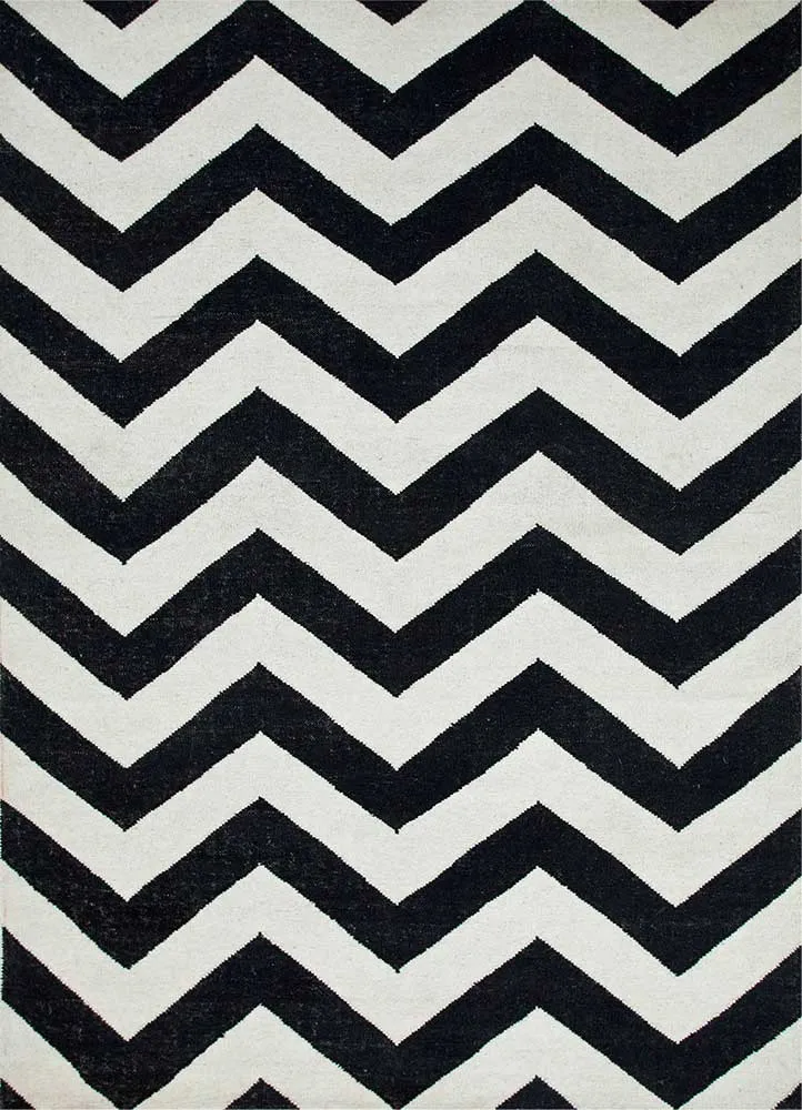 Tapete de lã - 240 x 150 cm - preto e branco
