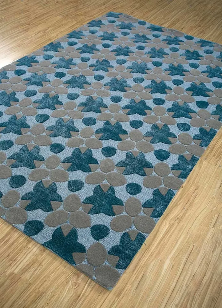 Tapete de lã - 240 x 170 cm - azul