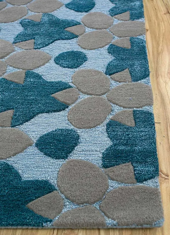 Tapete de lã - 240 x 170 cm - azul