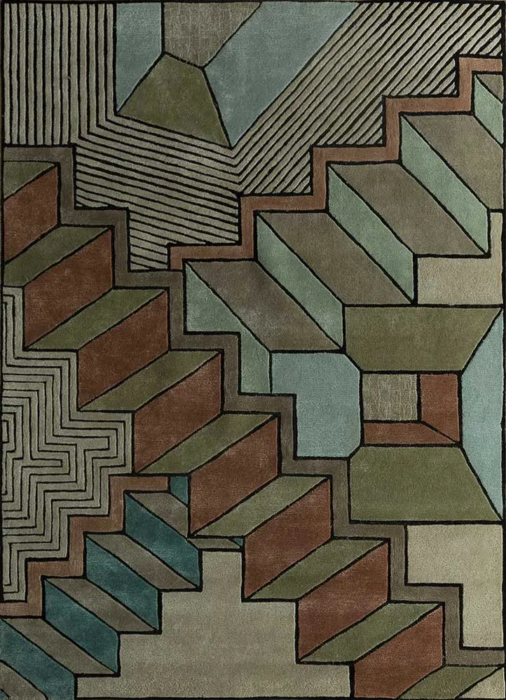 Tapete de lã - 240 x 180 cm - verde