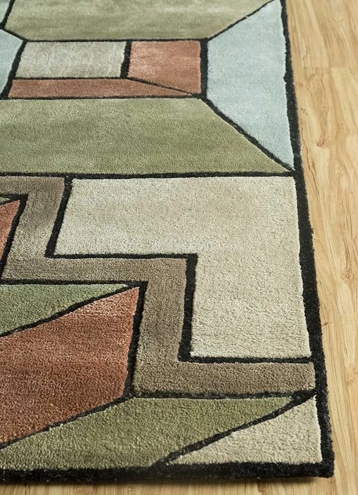 Tapete de lã - 240 x 180 cm - verde