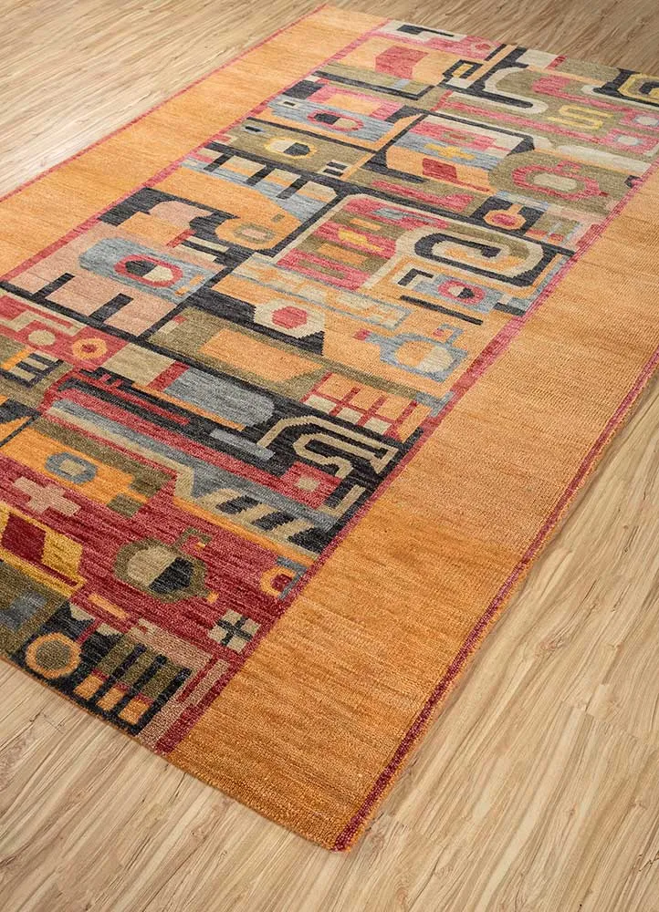 Tapete de lã - 270 x 180 cm - laranja
