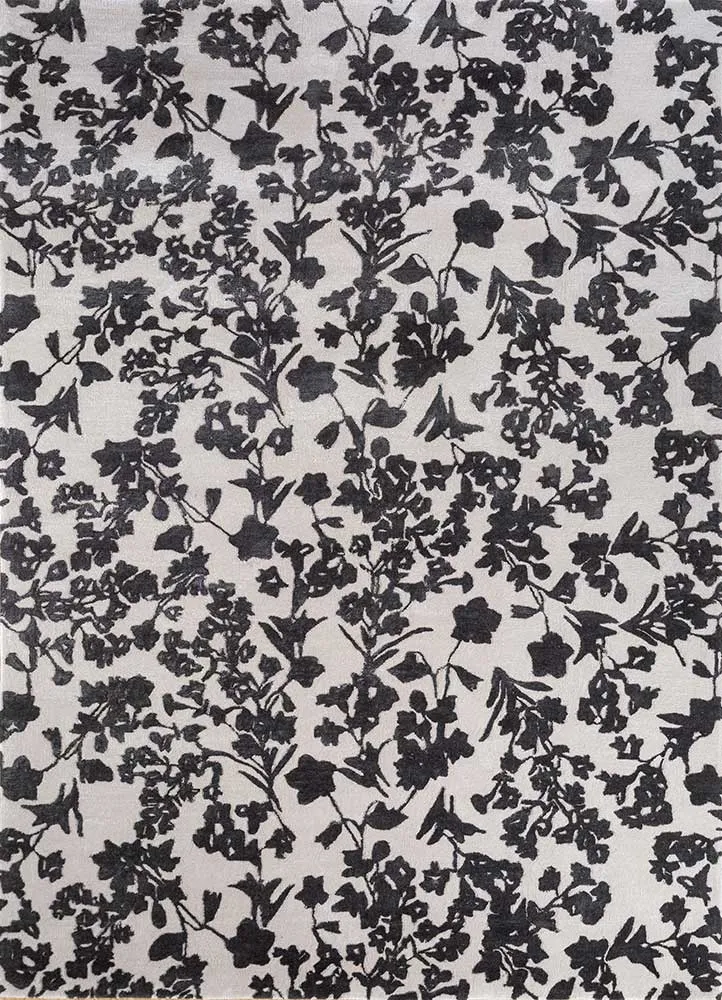 Tapete de lã - 270 x 180 cm - preto e branco