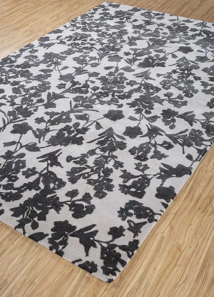 Tapete de lã - 270 x 180 cm - preto e branco