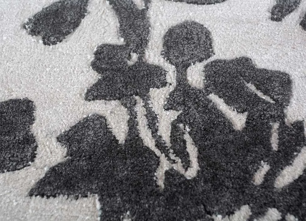Tapete de lã - 270 x 180 cm - preto e branco