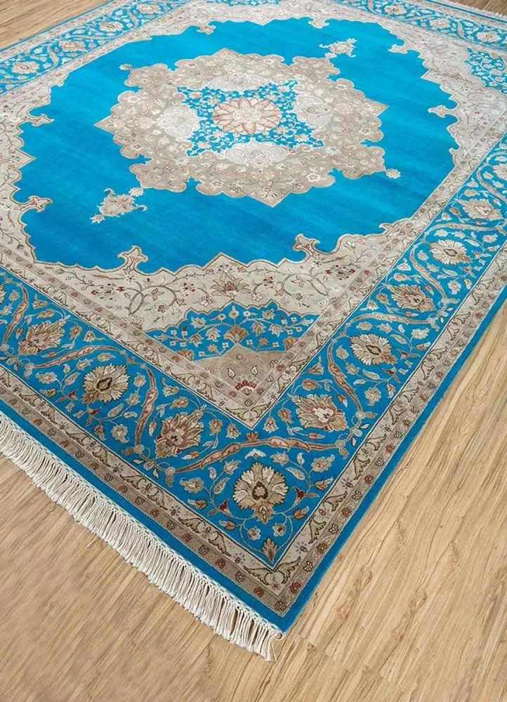 Tapete de lã - 300 x 240 cm - azul
