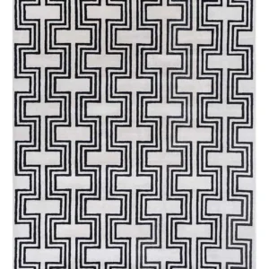 Tapete de lã - 330 x 240 cm - preto e branco