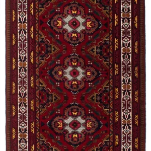 Tapete afegão - 145 x 93 cm - vermelho escuro