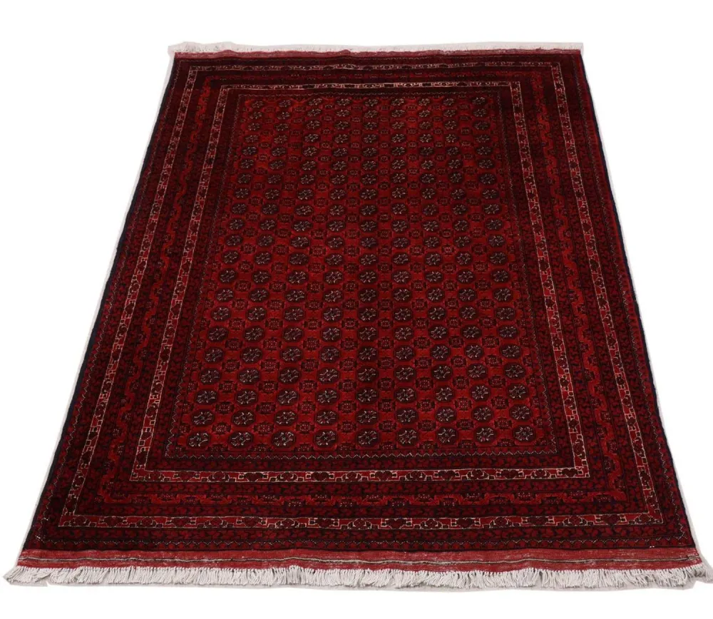 Tapete afegão - 193 x 144 cm - vermelho escuro