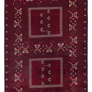 Tapete afegão - 246 x 151 cm - vermelho escuro