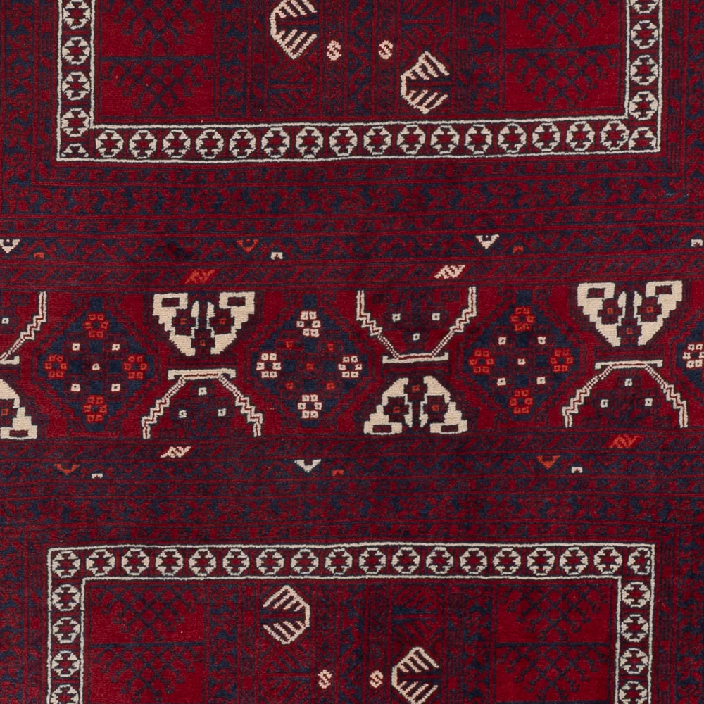 Tapete afegão - 246 x 151 cm - vermelho escuro