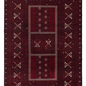 Tapete afegão - 246 x 157 cm - vermelho escuro