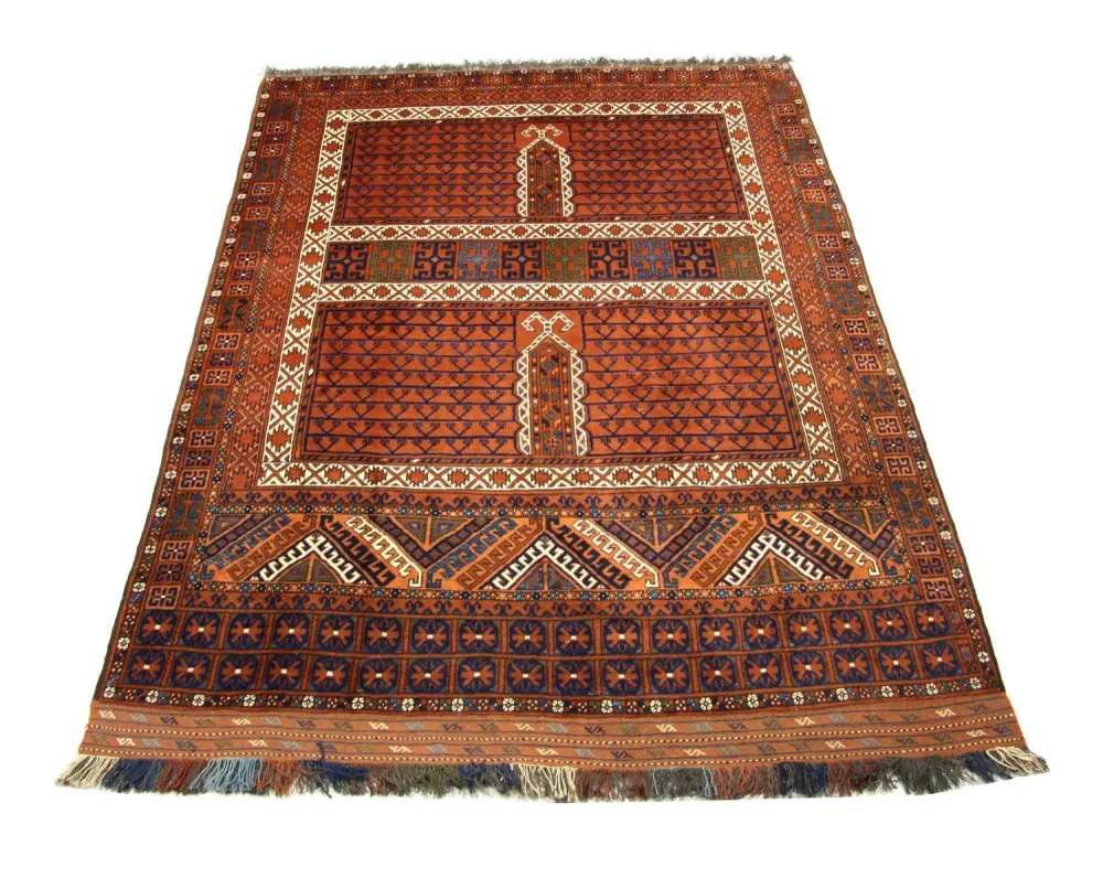 Tapete afegão - 252 x 198 cm - castanho