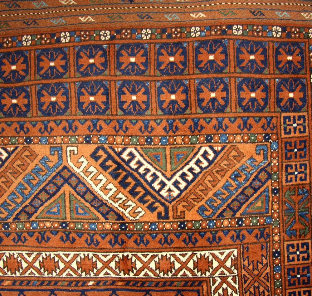 Tapete afegão - 252 x 198 cm - castanho