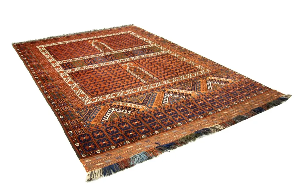 Tapete afegão - 252 x 198 cm - castanho