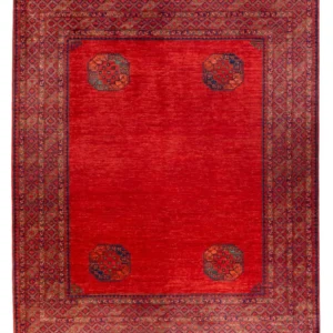 Tapete afegão - 297 x 256 cm - vermelho