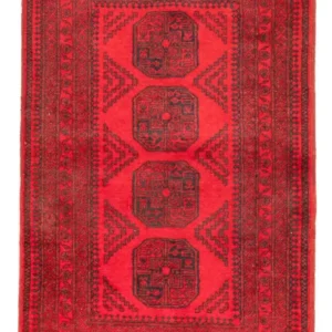 Tapete afegão - Filpa - 155 x 100 cm - vermelho