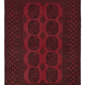 Tapete afegão - Filpa - 242 x 162 cm - vermelho escuro