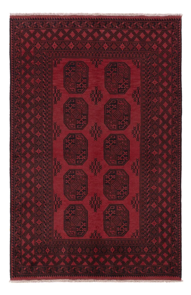Tapete afegão - Filpa - 242 x 162 cm - vermelho escuro
