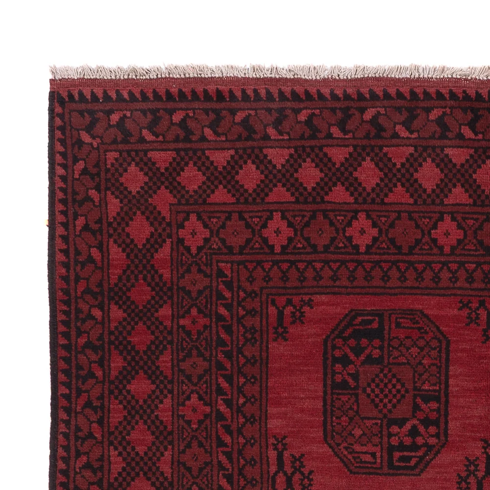 Tapete afegão - Filpa - 242 x 162 cm - vermelho escuro
