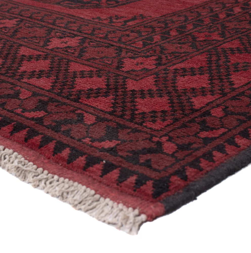 Tapete afegão - Filpa - 242 x 162 cm - vermelho escuro