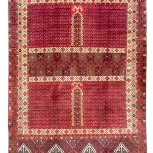 Tapete afegão - Hatshlu - 293 x 203 cm - vermelho