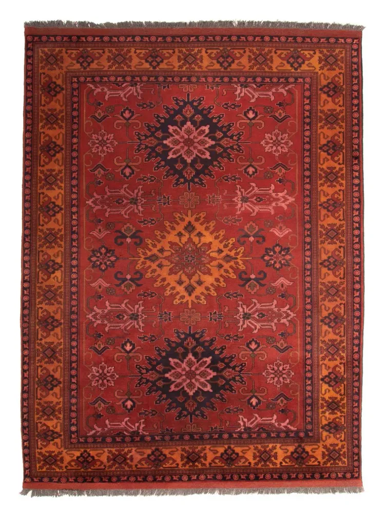 Tapete afegão - Hatshlu - 313 x 210 cm - vermelho escuro
