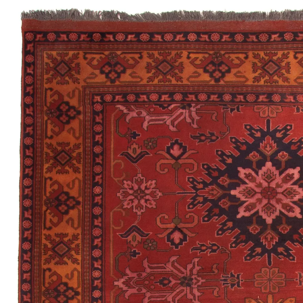 Tapete afegão - Hatshlu - 313 x 210 cm - vermelho escuro