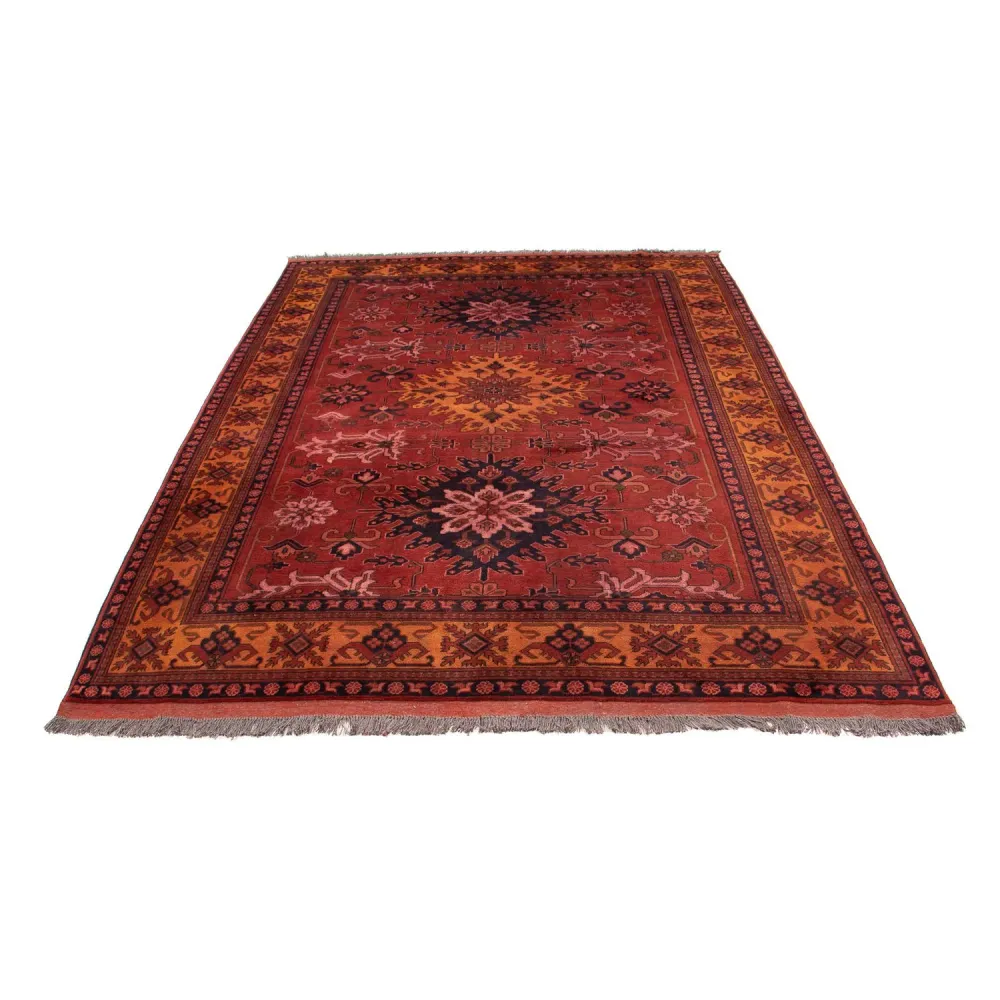 Tapete afegão - Hatshlu - 313 x 210 cm - vermelho escuro