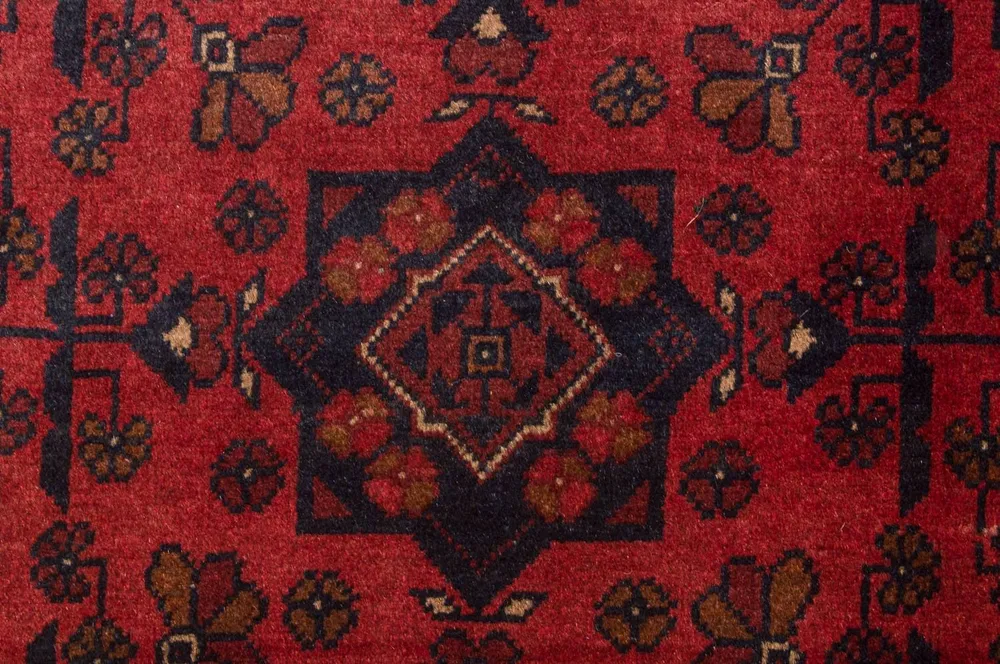 Tapete afegão - Kunduz - 186 x 122 cm - vermelho