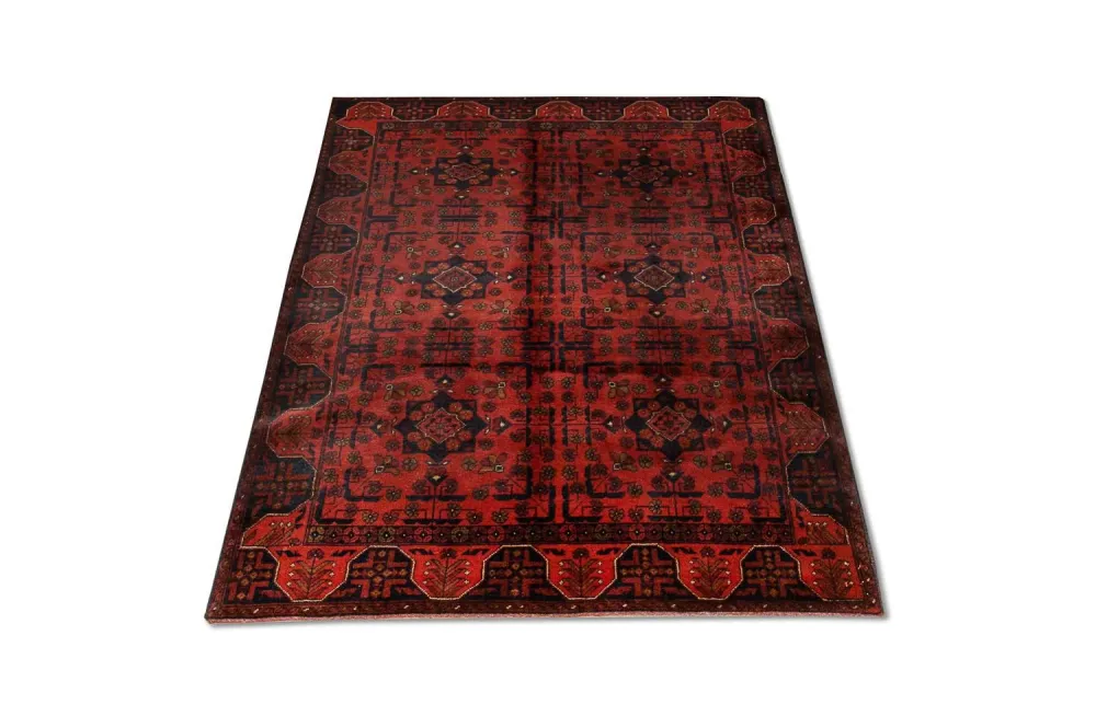 Tapete afegão - Kunduz - 186 x 122 cm - vermelho