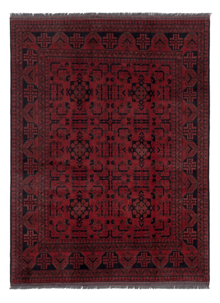 Tapete afegão - Kunduz - 194 x 148 cm - vermelho