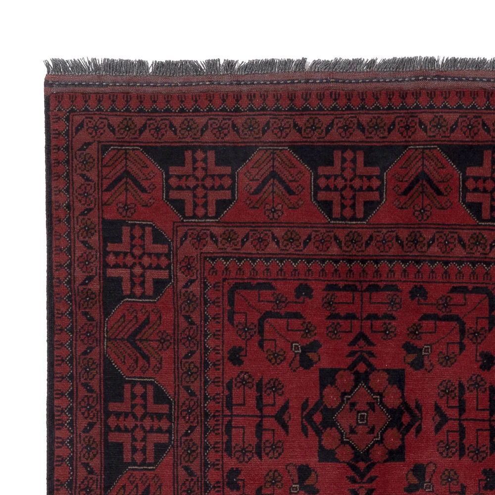 Tapete afegão - Kunduz - 194 x 148 cm - vermelho