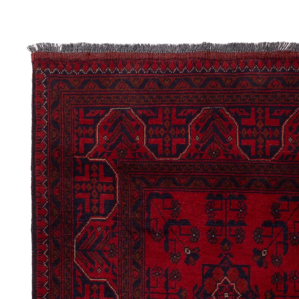 Tapete afegão - Kunduz - 195 x 121 cm - vermelho escuro