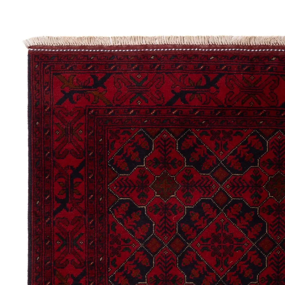 Tapete afegão - Kunduz - 195 x 123 cm - vermelho escuro