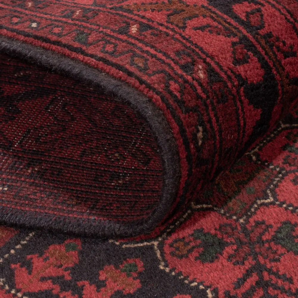 Tapete afegão - Kunduz - 195 x 123 cm - vermelho escuro